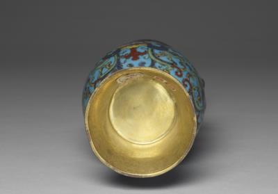 图片[3]-Copper vase in cloisonne enamels from a five-piece altar set, Qing dynasty (1644-1911)-China Archive